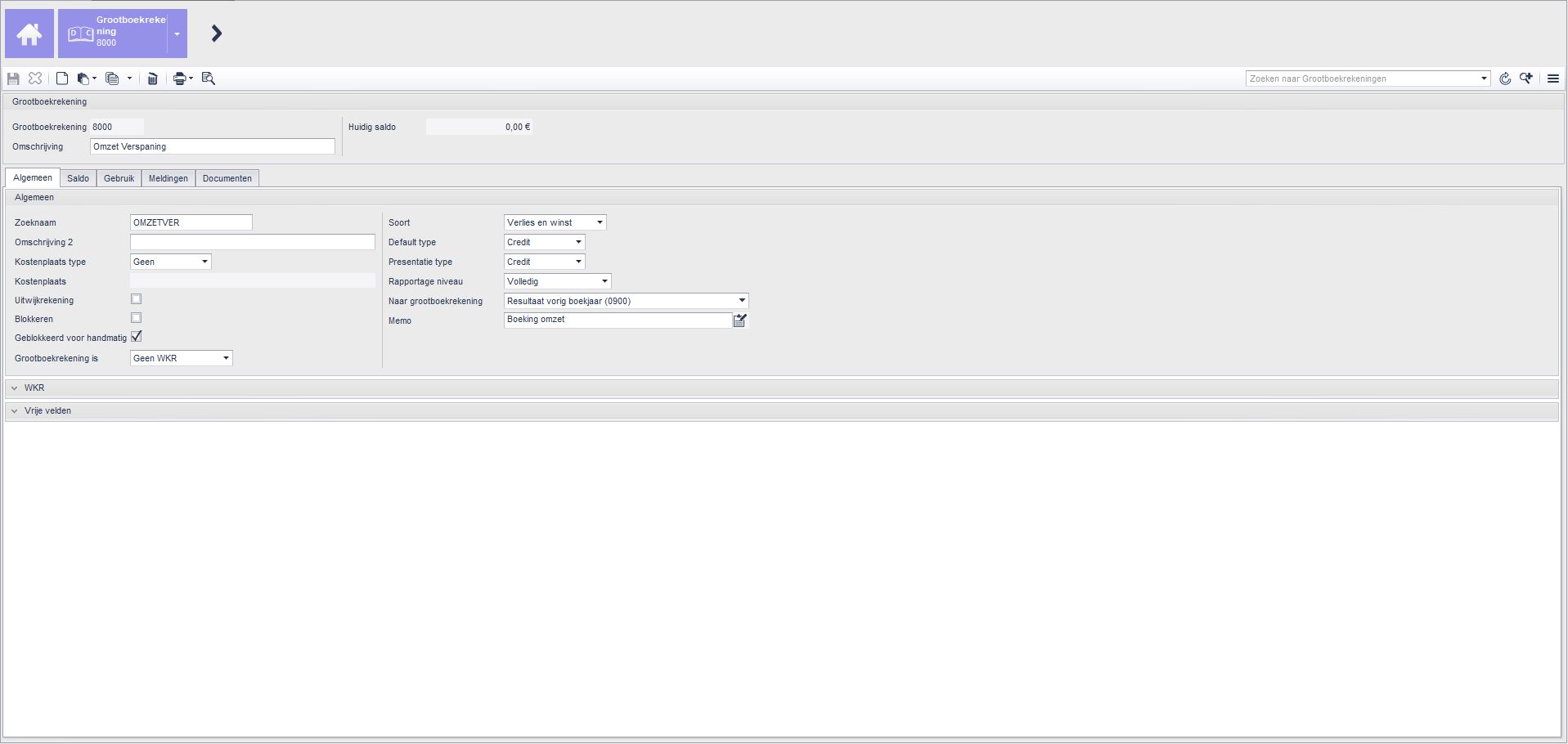 Grootboekrekeningen > 8000 (Omzet) > Algemeen