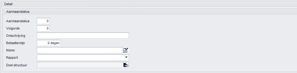 Detail aanmaanstatus leeg