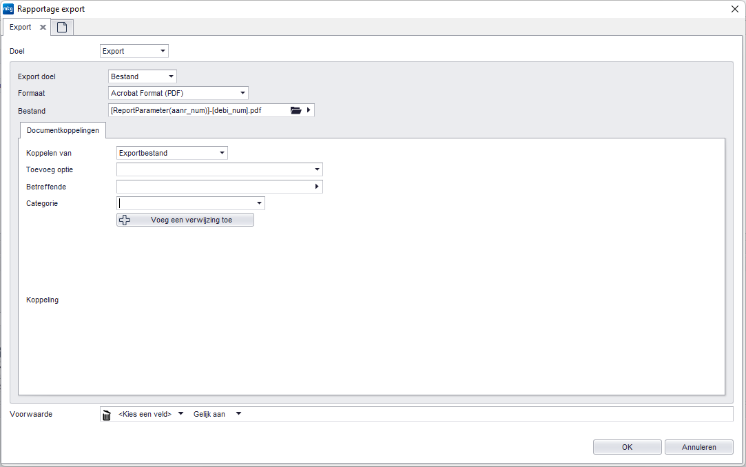 Rapportage export aanmaanstatus