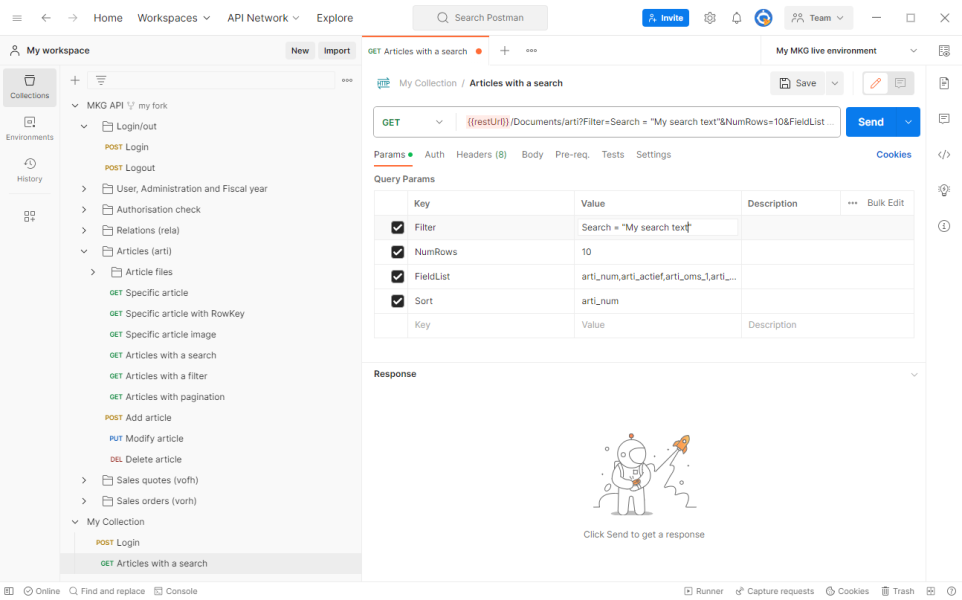 Postman - MKG API