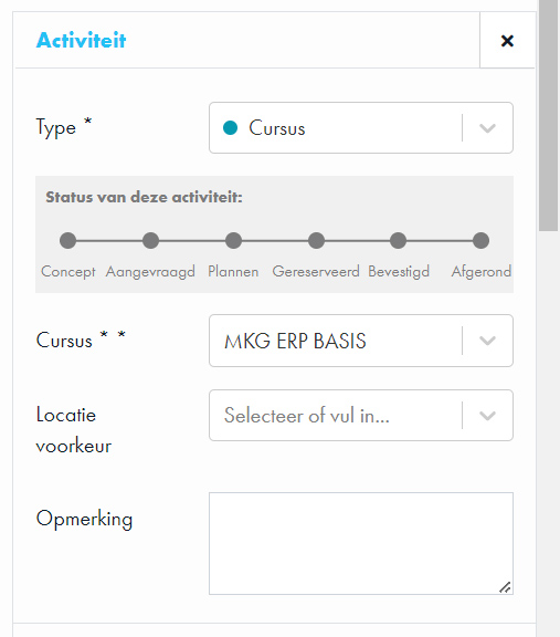 Activiteit detailscherm