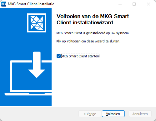 Smart Client Installatie voltooien