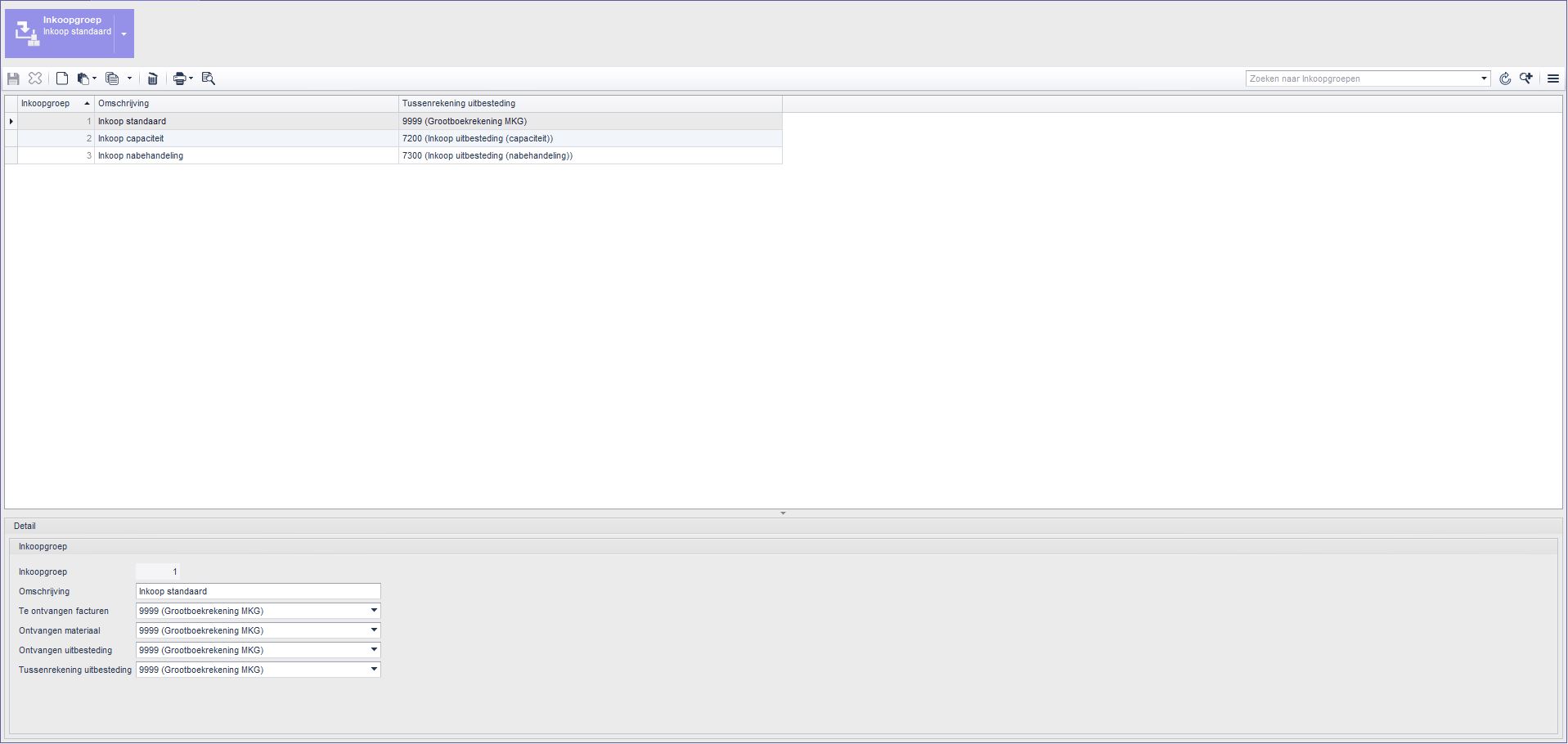 Inkoopgroep > Inkoop standaard